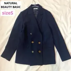 ナチュラルビューティーベーシック ダブルブレスト ジャケット 紺ブレ サイズS