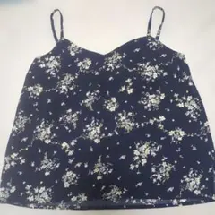 【美品、未使用】MadyClubネイビー花柄キャミソールビスチェ（M）