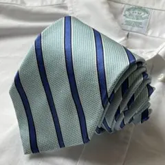 未使用　Brooks Brothers 水色と青のストライプネクタイ