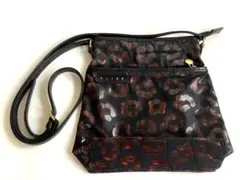 E10 美品 PELLE BORSA ペレボルサ レオパード柄 ショルダー 黒のサムネイル