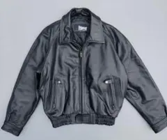 【90s】franker 本革 レザージャケット 短丈 シボ革 ブラック 00s