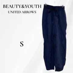 B&Y ユナイテッドアローズ サテンパンツ　ネイビー S　イージーパンツ