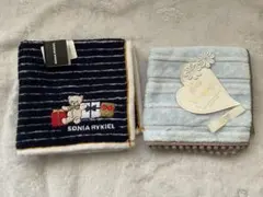 SONIA RYKIEL クマさんストライプ　他　タオルハンカチ2枚のサムネイル