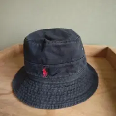 90s ラルフローレン ブラック バケットハット M