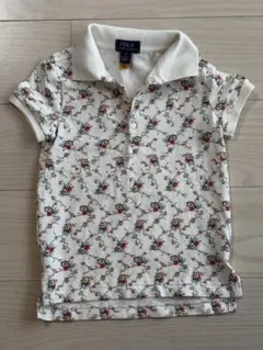 美品　ポロラルフローレン花柄ポロシャツ ホワイト