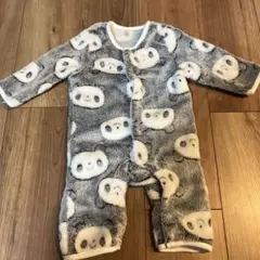 美品☆あったか癒しパンダロンパース☆60〜70