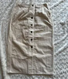 GU コーデュロイ タイトスカート S ホワイト