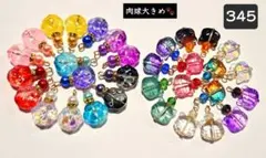 345♡大容量 ガラス猫と肉球チャームコネクター