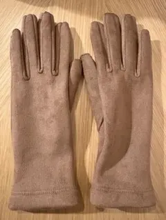 新品　ブラウン スエード　手袋 指先開きデザイン