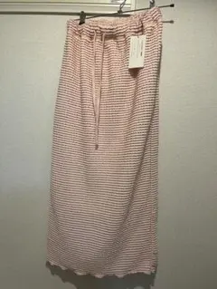 リブ編みピンクフレアスカート Sサイズ