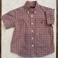 【目立った傷や汚れはなし】Ralph Lauren 半袖チェックシャツ110cm