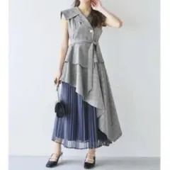 dazzlin アシメプリーツワンピース