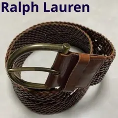 Ralph Lauren ヴィンテージ　ブラウン 編み込みレザー ベルト