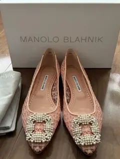 【未使用】Manolo Blahnik HANGISIFLAT レース 39のサムネイル
