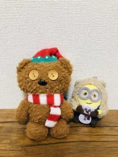 【ミニオンズ】USJ ぬいぐるみキーチェーン ティム&ボブ クリスマス
