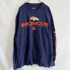★NFL ロンT クルーネック 長袖 デンバーブロンコス M 紺 綿 スポーツのサムネイル