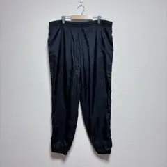 90s NIKE ナイロンパンツ 刺繍ロゴ 黒 XL
