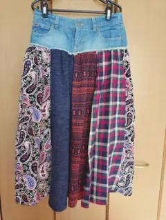 デニムフレアスカート マルチカラー