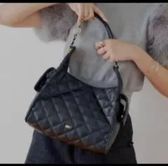 Chico 2wayチェーンショルダーキルティングバッグ　ブラック