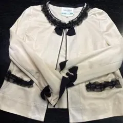 お値下げ！ランバンオンブルーノーカラー　ボレロ　リボン　フリル36