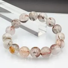 高品質 ヒマラヤ水晶 エレスチャルクォーツ天然石ブレスレット 14mm 虹 