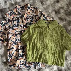 MOUSSY 柄シャツ SHEIN 緑トップス 2点セットのサムネイル