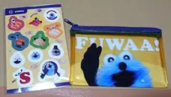 パペットスンスン スシローコラボ　クリアポーチ シール イエロー ステッカー