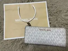 MICHAEL KORS MKロゴ長財布　アイボリー