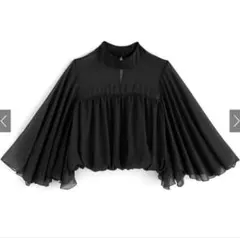 GRL フレアスリーブシアーショート丈ブラウス[tu816]