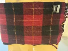 BEAMS 赤黒チェック マフラー