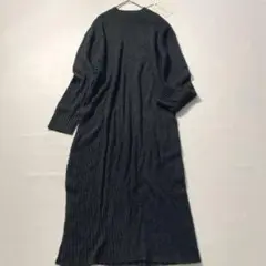 【新品タグ付き】イウエンマトフ　近年 リブニットワンピース ダークグレー 36