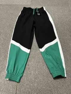 TIGORA ジュニア ウインドパンツ ナイロンパンツ ブラック×グリーン