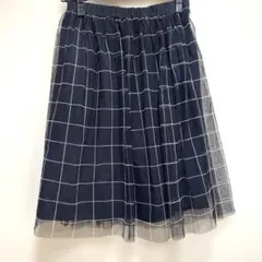 ⭐︎最終値下⭐︎ナチュラルビューティーベーシック　膝丈ネイビーチュールスカート