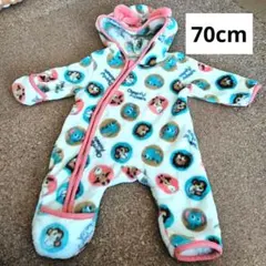 ベビー　しまむら　フリース　耳フード付き　ロンパース　70cm