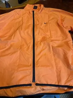 90'sビンテージNIKE黒タグ橙黒LナイロンフルジップJKT