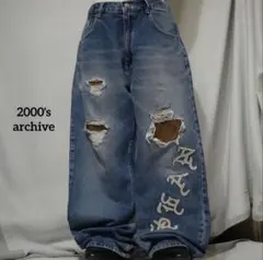 2000's archive paint grunge denim pants - メルカリ