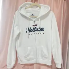 Hollister ジップアップパーカー ホワイト