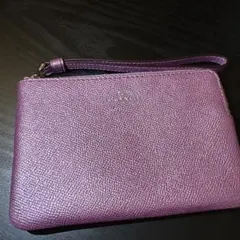COACH パープル レザー ポーチ