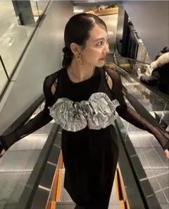 【え様専用】ANDRESD ruffled bustier pants ドレス