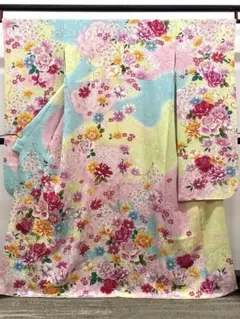 振袖 銀通し ラメ刺繍 やまと扱い 身丈162cm 撥水加工済 MO3861