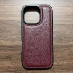 HANATORA iPhone16Proケース　ワインレッド