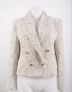 ZARA ザラ　テクスチャー ダブルブレスト ブレザー