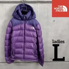 ノースフェイス　ダウン　パープル　レディースL