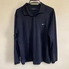 Nike Golf Dri-FIT ネイビー長袖ポロシャツ