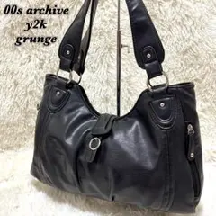 バッグ 00s archive Leather shoulder bag y2k 00s archive y2k shoulder bag grunge - メルカリ