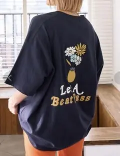 PAGEBOYLIM カラフルフラワーT ネイビー