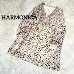 HARMONICA ハーモニカ　ドット柄シフォントップス　Mサイズ