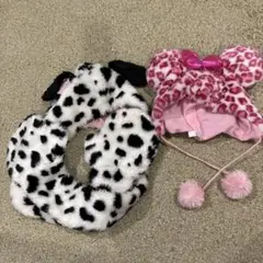 ディズニーリゾートミニーちゃんヒョウ柄ファンキャップ　101匹わんちゃんマフラー