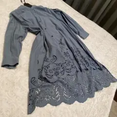 高島屋購入　フォンテーヌクラブ　シャツワンピース刺繍入り