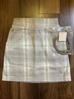 【新品未使用】NICE CLAUP タイトスカート チェック ベルト付き